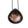Bijouxbar By Vivien Frank Solitaire Necklace with Smoky Quartz and Silk in Black - Lyst