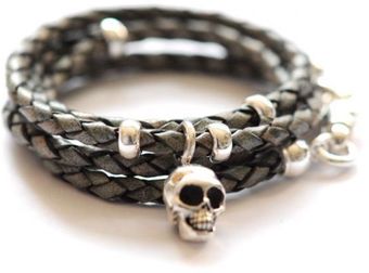 Bijouxbar By Vivien Frank Skull Leather Wrap Around - Lyst