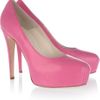 Brian Atwood Maniac Leather Platform Pumps in Pink (fuchsia) - Lyst