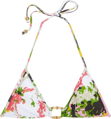 Milly Antibes Printed Triangle Bikini Top in Multicolor (multicolored) - Lyst