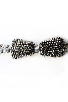 Poupee Couture Silver Crystal Bow Belt - Lyst