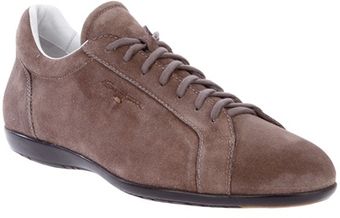 Santoni Suede Sneaker - Lyst