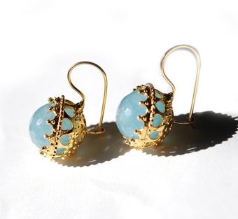 Toosis Blue Quartz Ball Earrings - Lyst