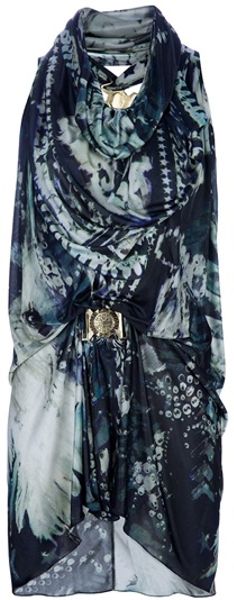 Balmain Eagle Print Top in Blue - Lyst