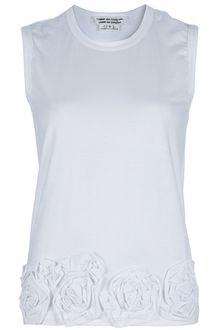 Comme Des Garçons Comme Des Garçons Sleeveless Rose Detail Top - Lyst