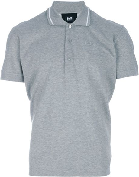 D&g Polo Shirt in Gray for Men (grey) - Lyst