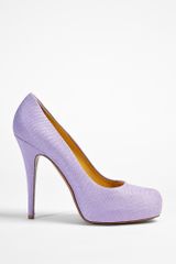 D&G Lavender Raffia Platform Court Shoe