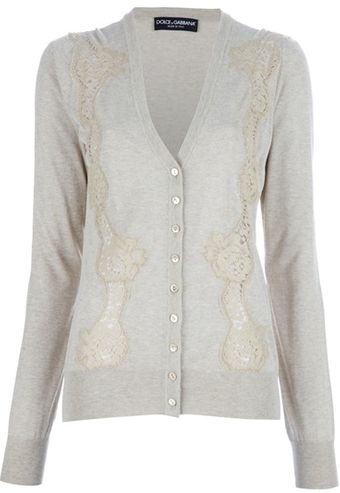 Dolce & Gabbana Lace Detail Cardigan - Lyst