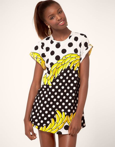 Fairground Bananas Print Tshirt Dress in Yellow (bananas) - Lyst
