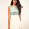 Tfnc Babydoll Dress with Sequin Bodice in Pink (mintcream) - Lyst
