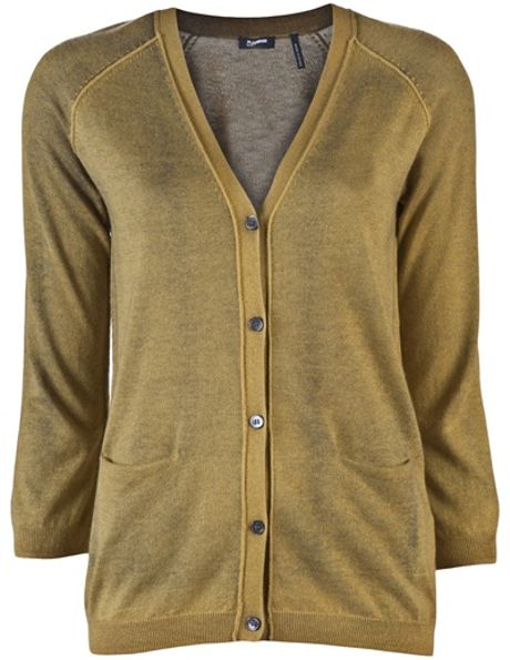 Jil Sander Navy Spare Luxe Cardigan in Gold (navy) - Lyst