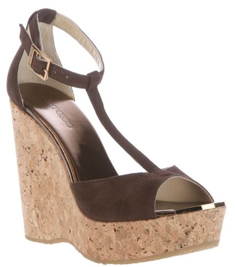 Jimmy Choo Pela Wedge in Brown (chocolate) - Lyst