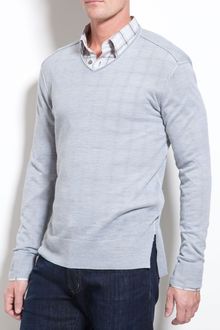 John Varvatos Ribbed Vneck Sweater - Lyst