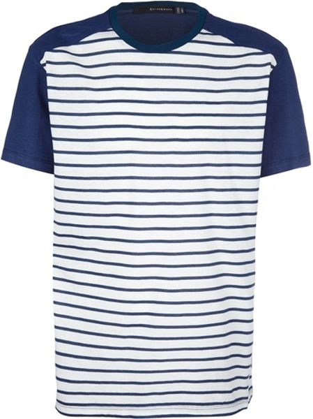 Kai Aakmann Striped Tshirt in White for Men - Lyst
