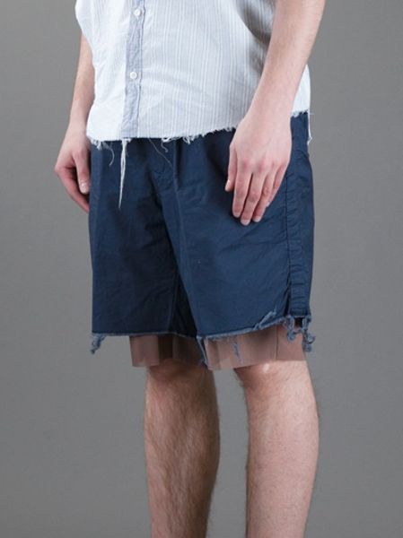 kolor-blue-double-layer-contrast-shorts-