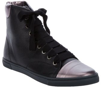 Lanvin Metallic Cap Trainer - Lyst