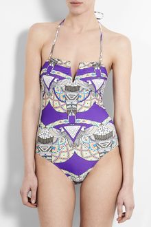 Mara Hoffman Violet Totem V Wire One Piece Swimsuit - Lyst