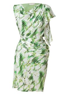 Matthew Williamson Mint Draped Silk Dress - Lyst