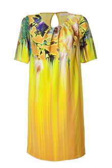 Matthew Williamson Mustard Printed Silk Dress - Lyst