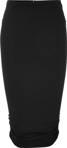 Mcq By Alexander Mcqueen Black Draped Pencil Skirt in Black - Lyst