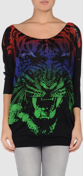 Miss Sixty Short Sleeve Sweaters in Black - Lyst