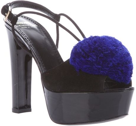 Moschino Cheap & Chic Heart Embellished Sandal in Blue (black) - Lyst