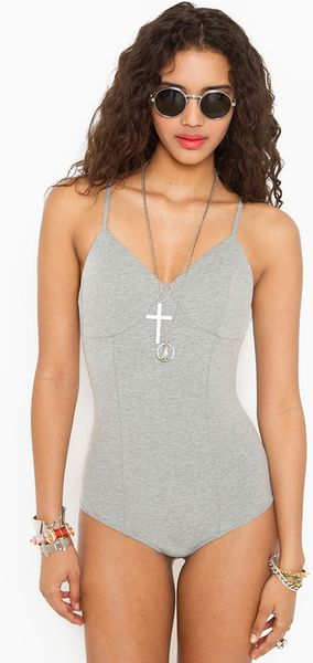 Nasty Gal Gillian Bodysuit in Gray - Lyst