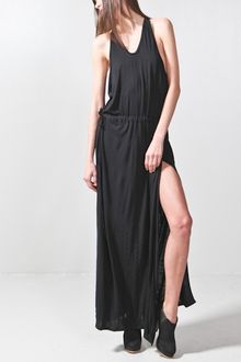 Oak Black Gathered Maxi Dress - Lyst