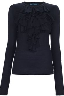 Ralph Lauren Ruffle Detail Top - Lyst