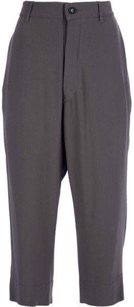 Rick Owens Cropped Trouser in Gray (grey) - Lyst