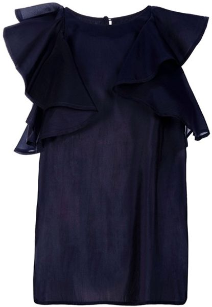 See By Chloé Sleeveless Blouse in Blue - Lyst