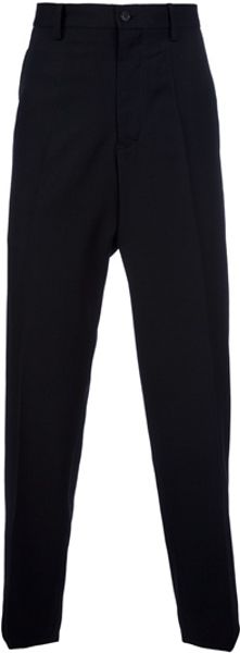 Yohji Yamamoto Tapered Leg Trouser in Black for Men - Lyst