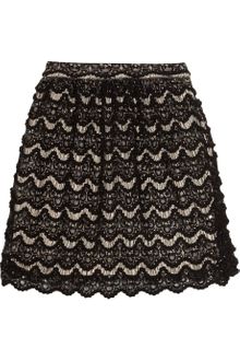 Alice + Olivia Bennadette Embellished Lace Mini Skirt - Lyst