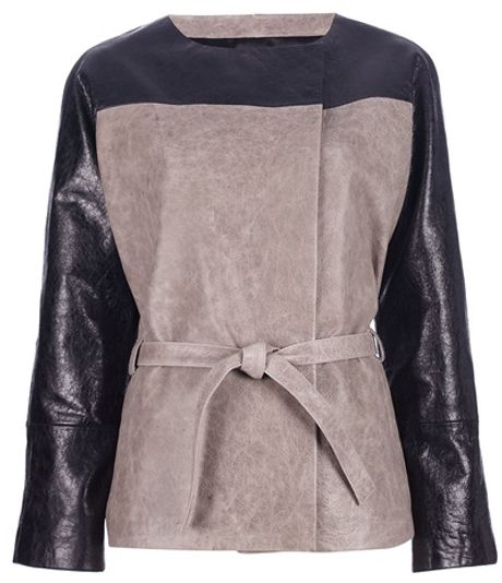 Balenciaga Belted Jacket in Gray (grey) - Lyst