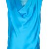 Bottega Veneta Draped Silk Top in Blue (aqua) - Lyst