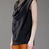 Bottega Veneta Draped Silk Top in Black - Lyst