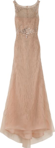 Carolina Herrera Round Neck Embroidered Gown - Lyst
