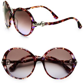 David Yurman Cable Accented Round Plastic Sunglasses - Lyst