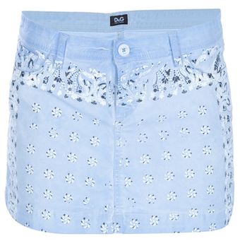 D&G Denim Mini Skirt - Lyst