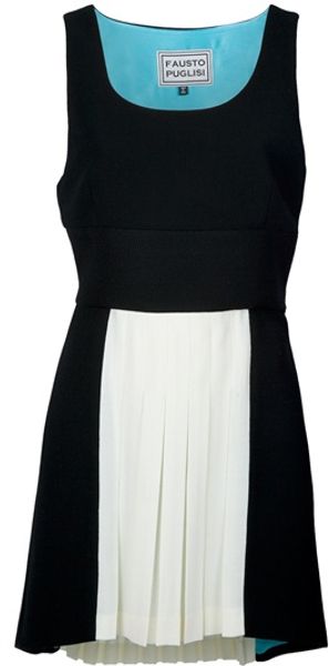 Fausto Puglisi Panelled Wool Crepe Dress - Lyst
