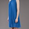 Halston Heritage One Shoulder Dress in Blue - Lyst