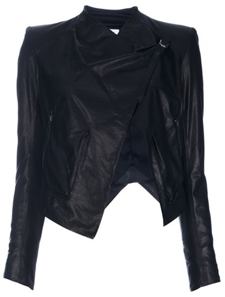 Helmut Lang Cropped Jacket in Black - Lyst