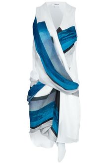 Helmut Lang Printed Drape Dress - Lyst