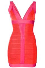 Hervé Léger Block Colour Dress