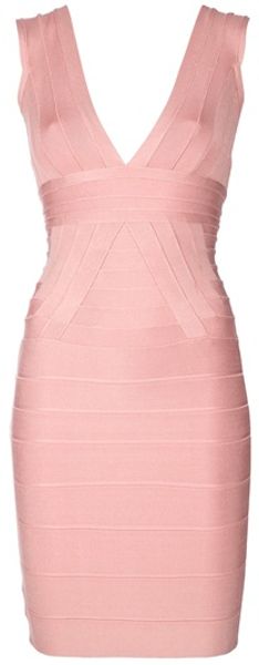 Hervé Léger Sleeveless Dress - Lyst