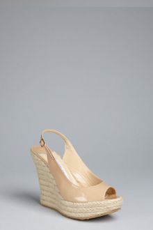 Jimmy Choo Nude Patent Polar Platform Slingback Wedges - Lyst