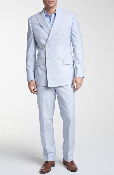 double breasted seersucker blazer