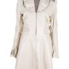 Kippys Long Leather Coat in Beige - Lyst