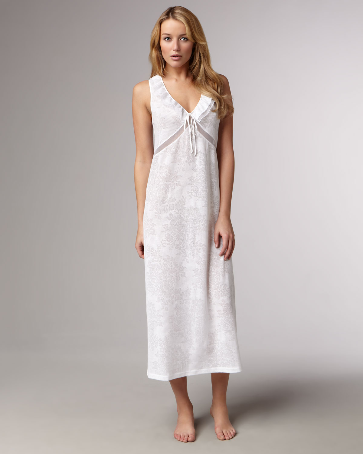 long ruffle gown