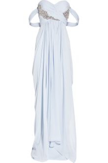 Marchesa Embellished Silk Chiffon Gown - Lyst